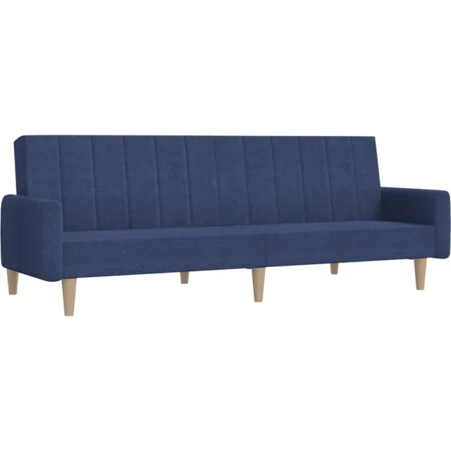 vidaXL Slaapbank - 2-zits - stof - blauw
