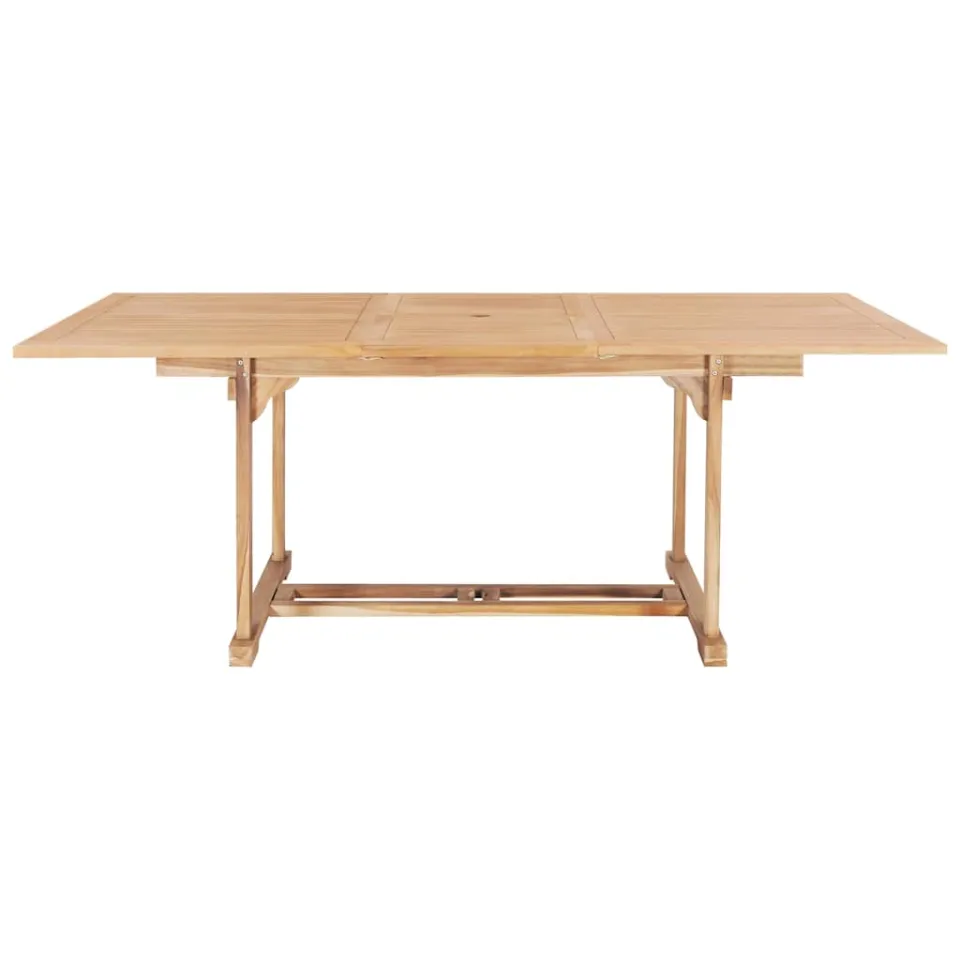 vidaXL Tuintafel verlengbaar 150-200x100x75 cm massief teakhout bruin, foto 2