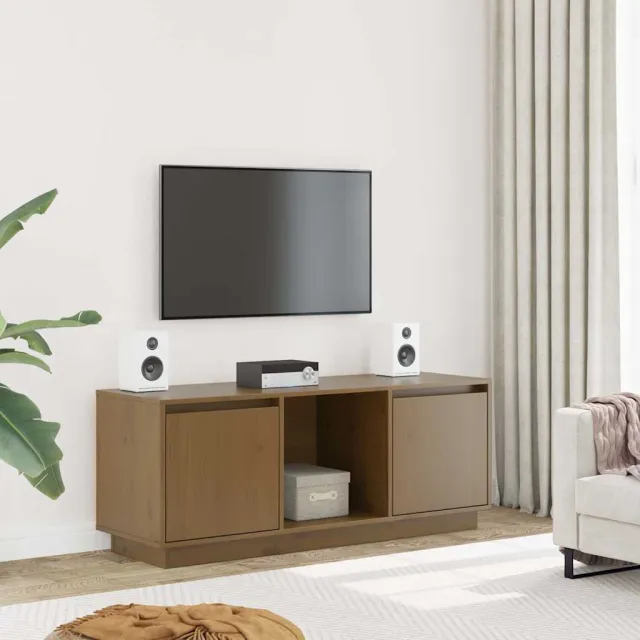 vidaXL Tv-meubel 110,5x35x44 cm massief grenenhout honingbruin bruin, foto 2