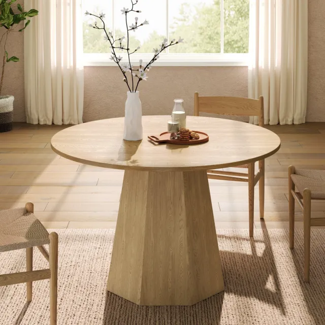 Maisentiel Ronde eettafel 120 cm - voor 4-6 personen - MDF - eikenkleur