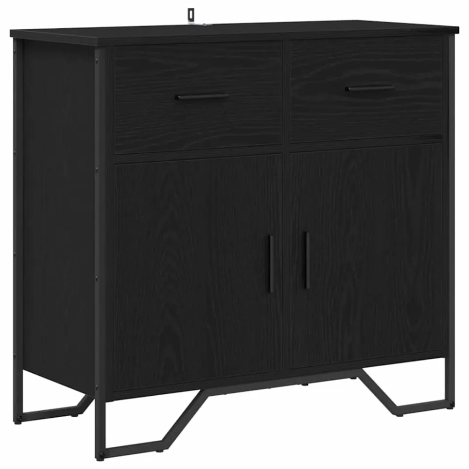 vidaXL Dressoir Zwart Eiken 79,5 x 35,5 x 74,5 cm, foto 3