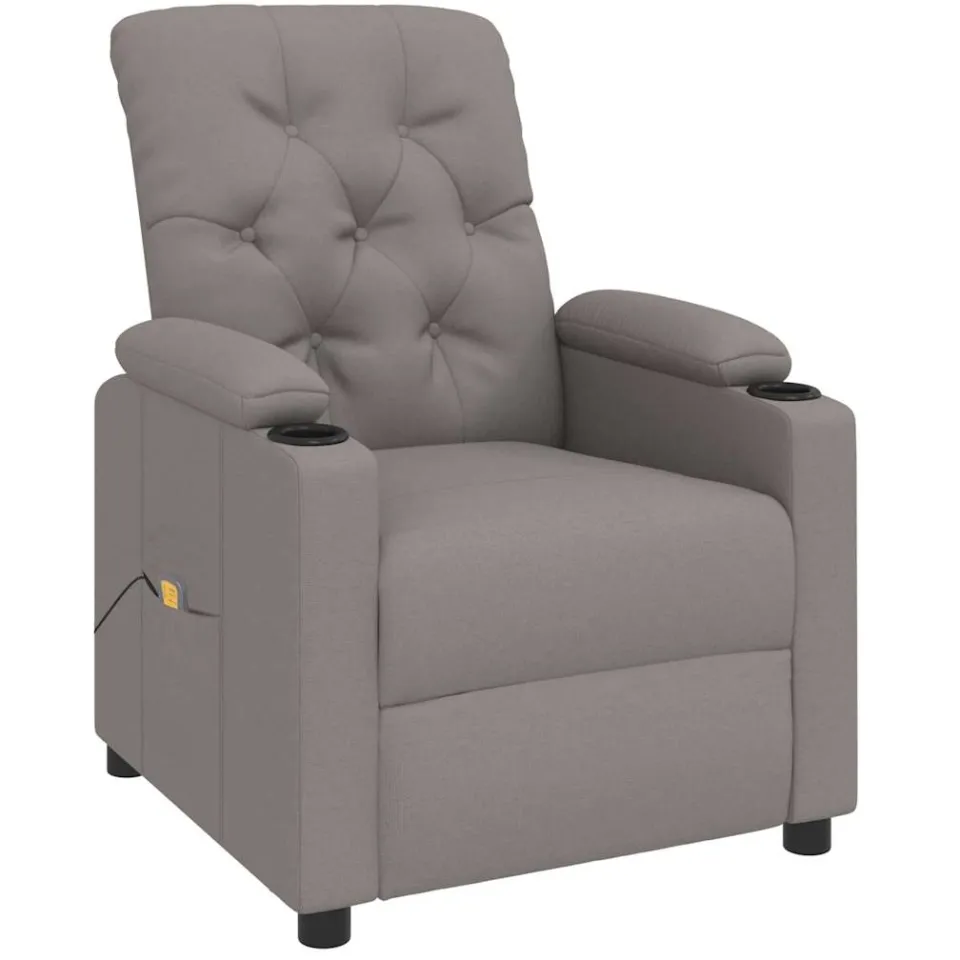 vidaXL Massagestoel stof taupe