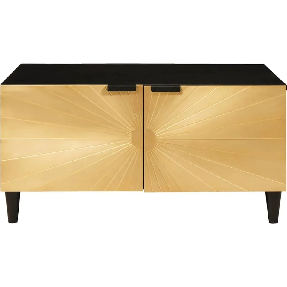 vidaXL Salontafel Zwart en Goud 80 x 50 x 40 cm Bewerkt hout, foto 3