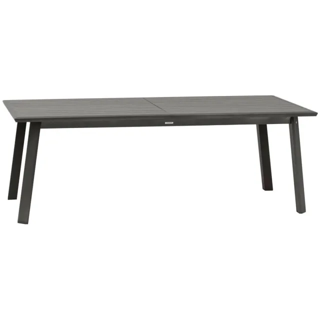 Hespéride Uitschuifbare tuintafel voor 12 personen van aluminium met houteffect PAVANE Gris graphite