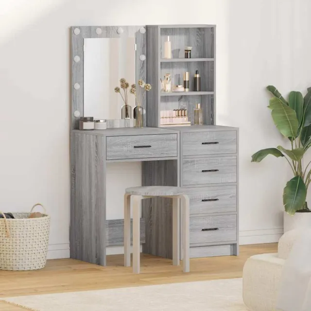 vidaXL Plafondtafel 2 st Grijs 50 x 41 x 135 cm Bewerkt hout, foto 2