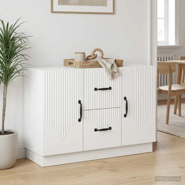 vidaXL Dressoir Wit 89 x 34,5 x 57 cm Bewerkt hout, foto 2