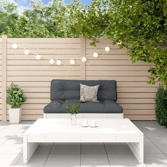 vidaXL 2-delige Loungeset met kussens massief hout wit, foto 2