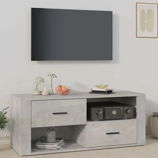 vidaXL Tv-meubel 100x35x40 cm bewerkt hout betongrijs grijs, foto 2