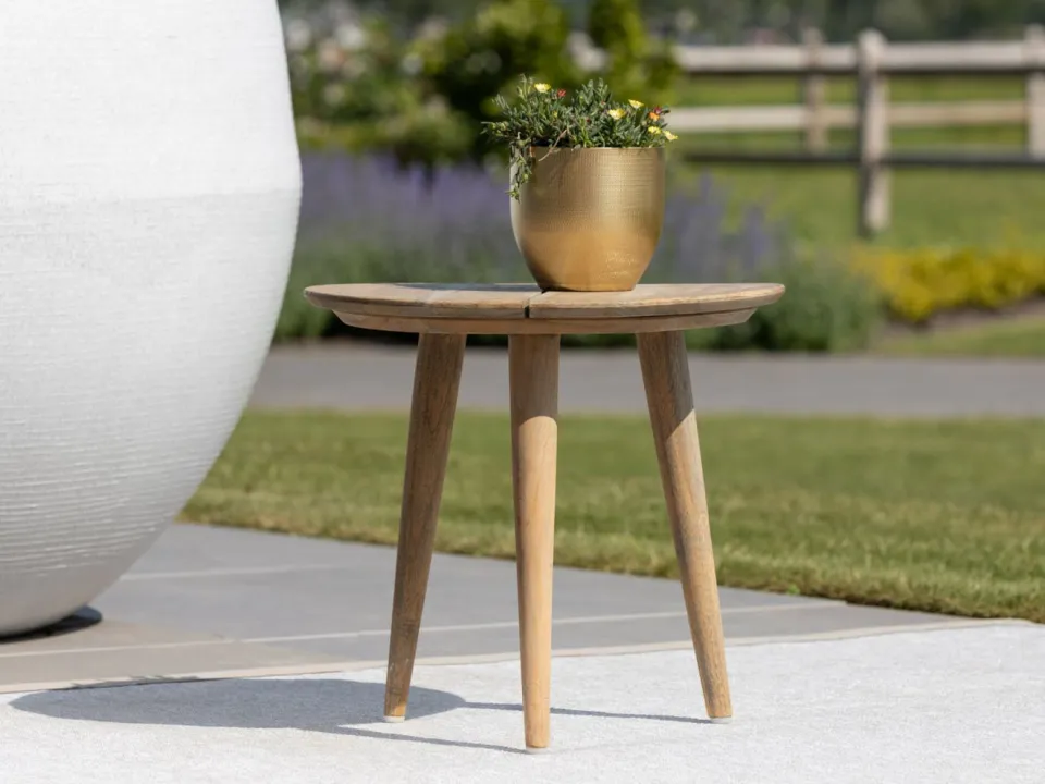 ROUGH Furniture ROUGH-K bijzet tuintafel ø 50cm bruin, foto 3
