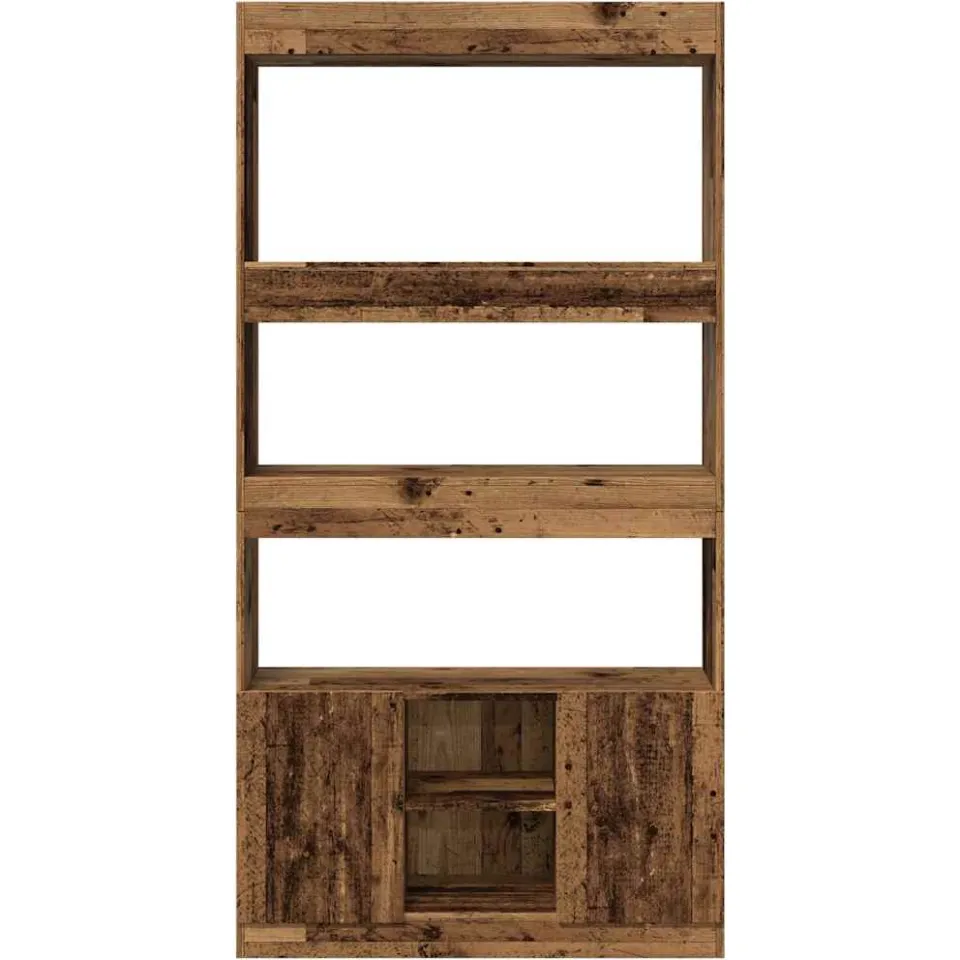 vidaXL Hoge kast 92x33x180 cm bewerkt hout oud houtkleurig bruin, foto 4