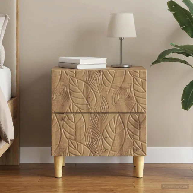 vidaXL Nachtkastje Artisanaal eiken 43 x 34,5 x 48 cm Bewerkt hout Bruin