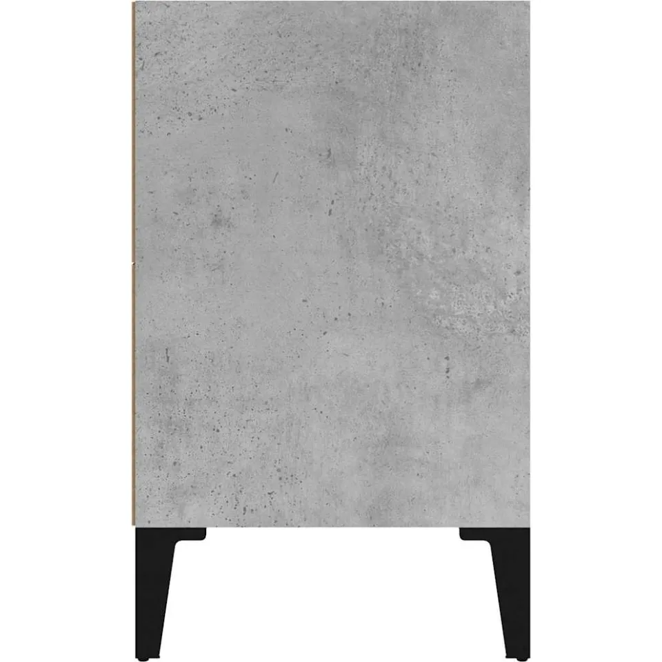 vidaXL Nachtkastje met metalen poten 40x30x50 cm betongrijs grijs, foto 4