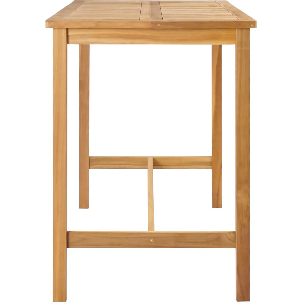vidaXL Bartafel Naturel 150 x 75 x 105 cm Massief Teakhout, foto 4