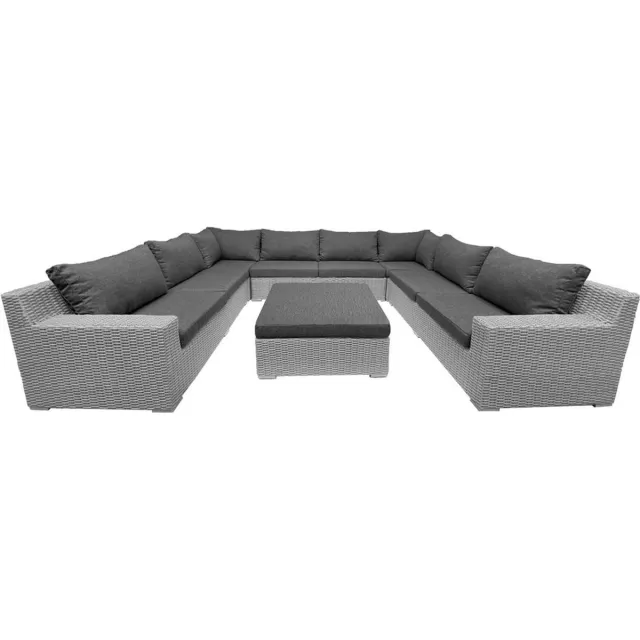 Mondial Living 8-Persoons Tuinset / Loungeset Colorado Blended Grey|met Antraciet Kussens incl. Hocker
