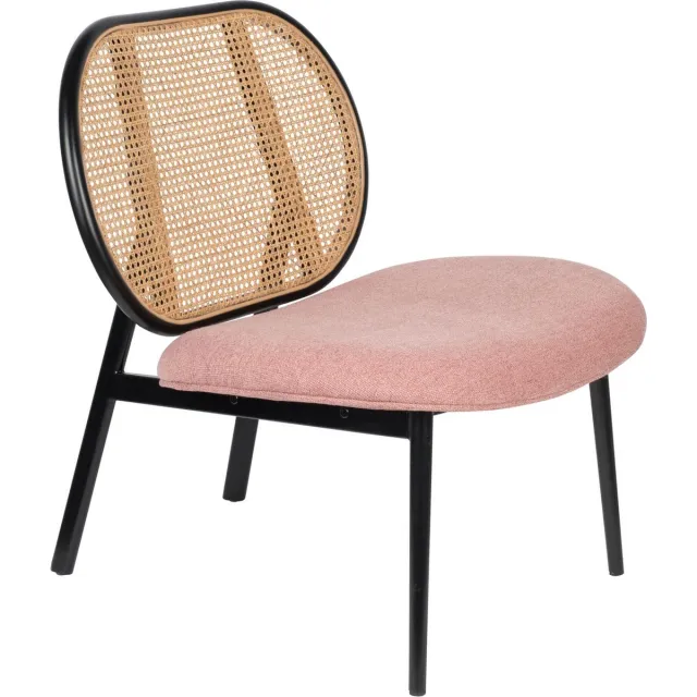 Zuiver Spike Loungestoel Naturel/Roze Zwart