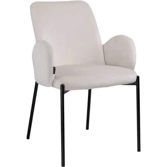 ExitoDesign GUSTO Serie - Eetkamerstoel - Velours - Beige - Armleuningen Beige;Zwart