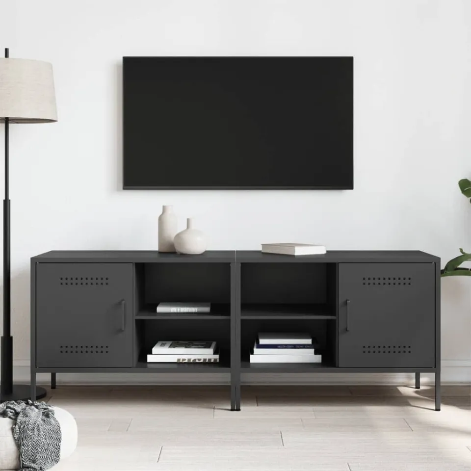 vidaXL Tv-meubelen 2 st 68x39x50,5 cm staal zwart, foto 3