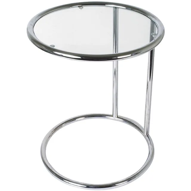 Leitmotiv Side table - Glas met Staal, Chroom - 44x54cm - Scandinavisch Zilver