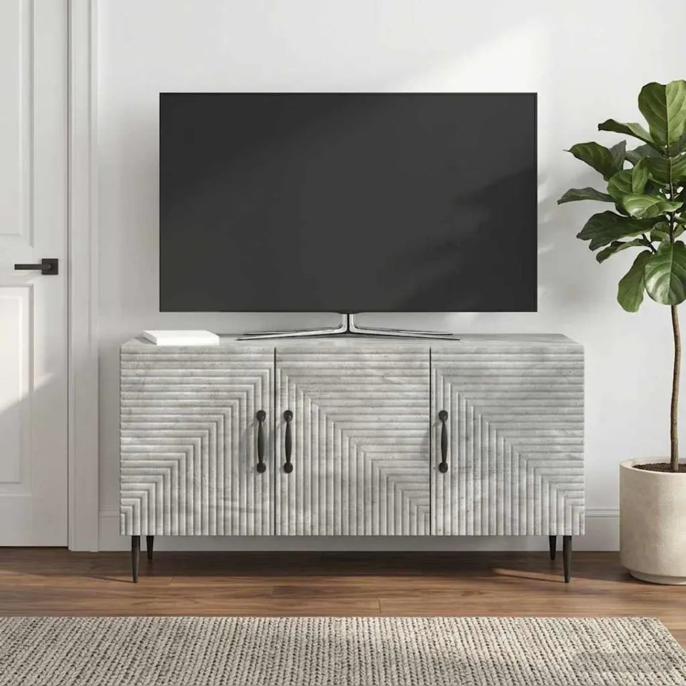 vidaXL TV-kast Betongrijs 99 x 34,5 x 50 cm Bewerkt hout grijs, foto 4