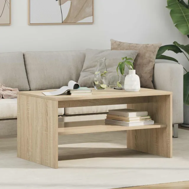 vidaXL Salontafel Sonoma Eiken 80 x 50 x 40 cm Bewerkt hout Bruin