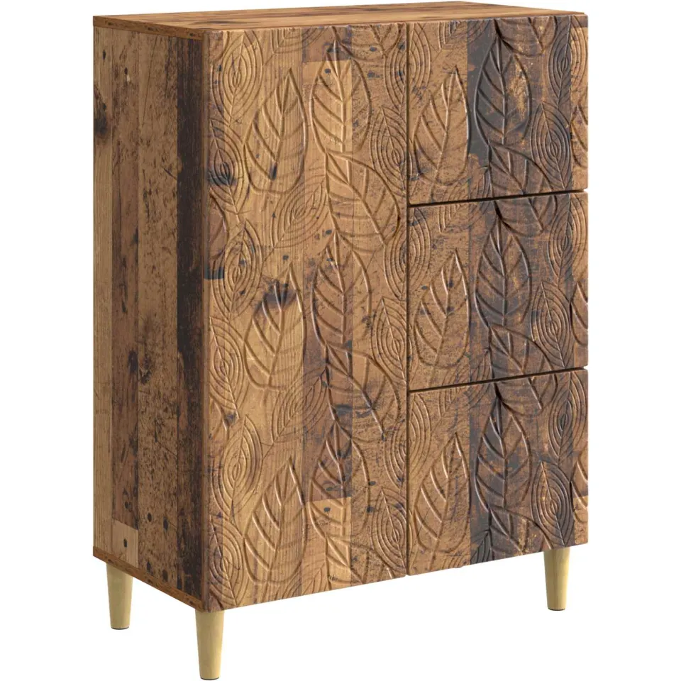 vidaXL Dressoir Oud hout 66 x 34,5 x 90 cm Bewerkt hout Bruin