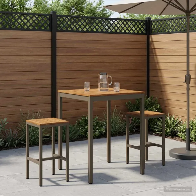 vidaXL Tuinbar Tafel NAARDEN Natuurlijk en Koffie 80 x 80,5 x 105 cm bruin, foto 2