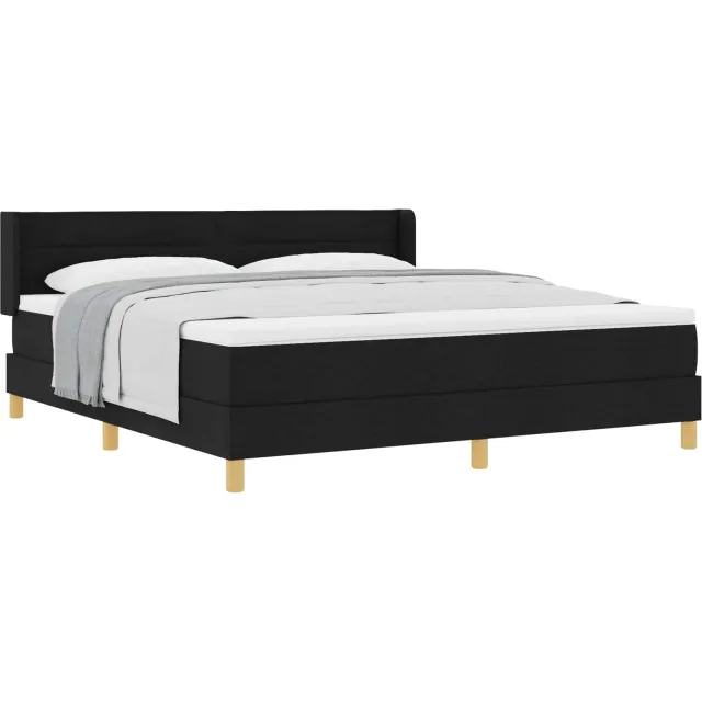 vidaXL Boxspringbed met matras met hoofdeinde Zwart 200 x 180 cm Stof