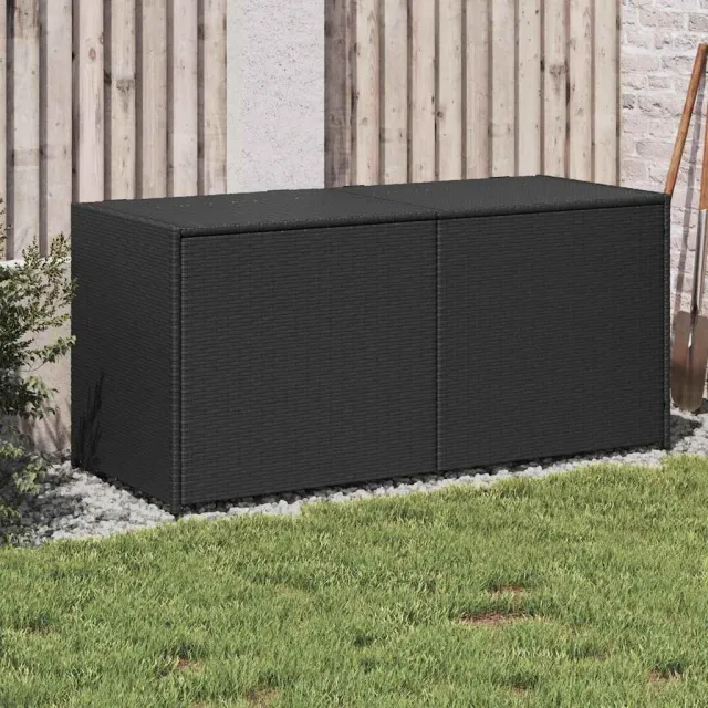 vidaXL Tuinbox 283 L poly rattan zwart, foto 2