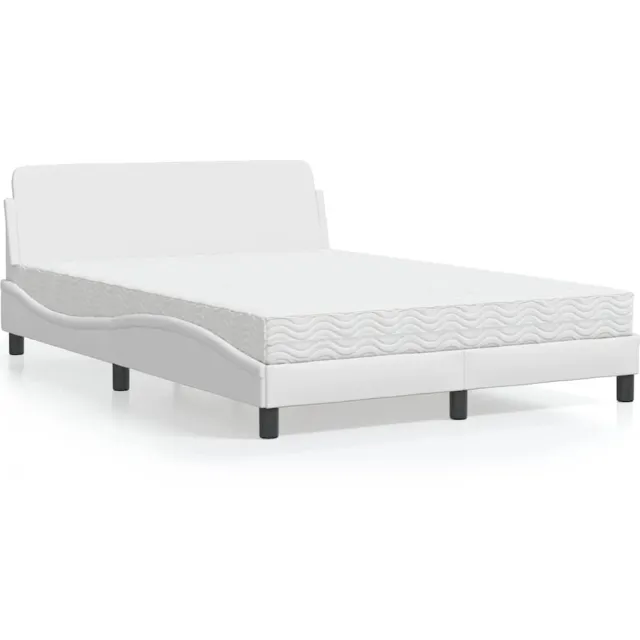 vidaXL Bed met matras "Dover" kunstleer wit 120x200 cm