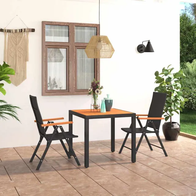 vidaXL 3-delige Tuinset zwart en bruin, foto 2