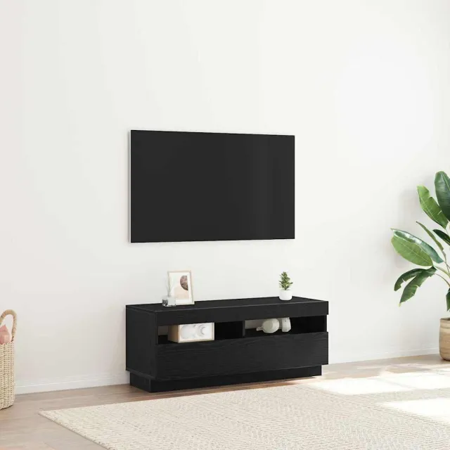 vidaXL TV-kast 100 x 35 x 40 cm Zwart Eiken Bewerkt hout, foto 2