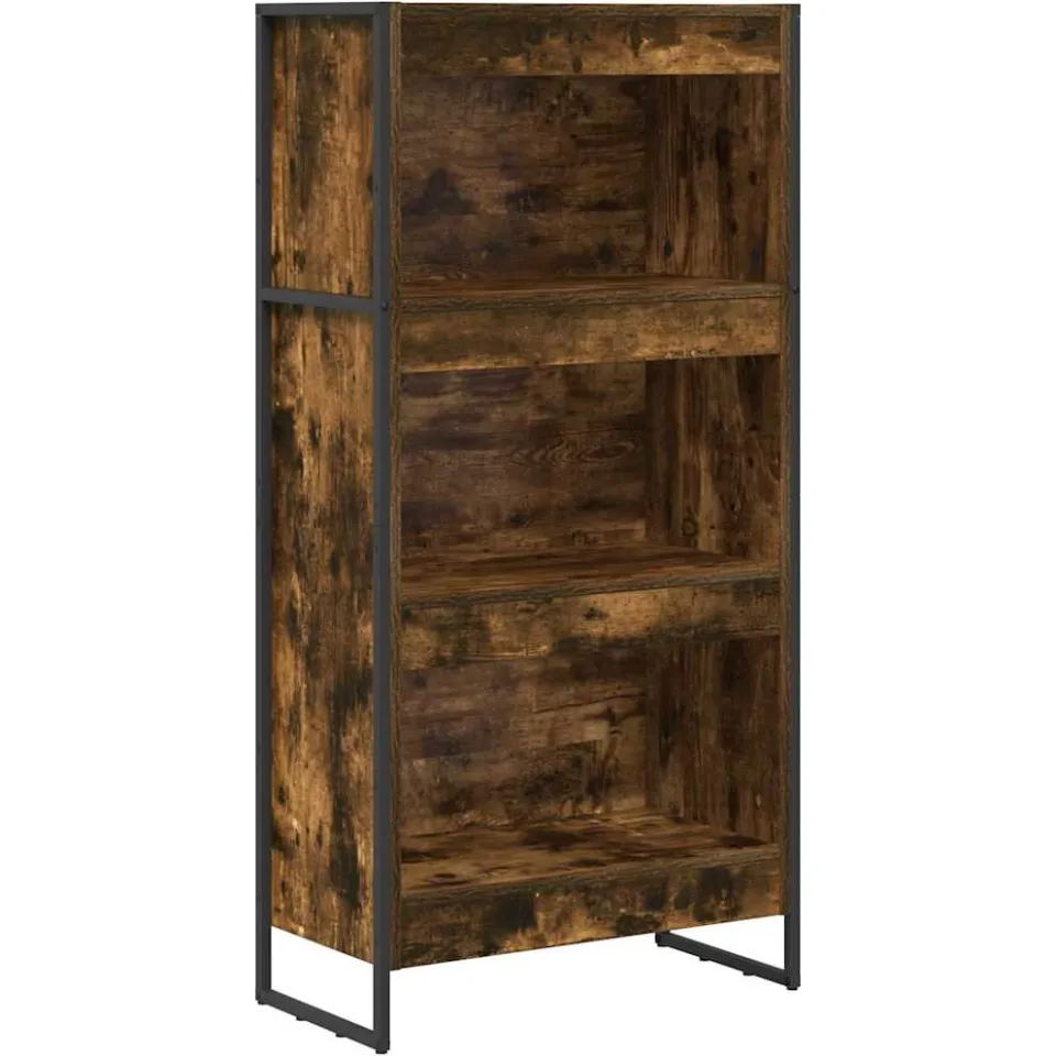 vidaXL Boekenkast 60 x 30 x 121 cm Bewerkt hout Rook Eik bruin, foto 3