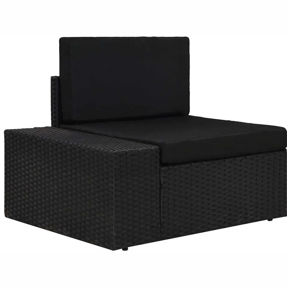 vidaXL 4-delige Loungeset poly rattan zwart, foto 4