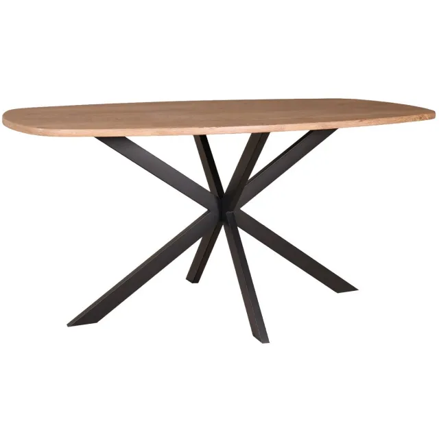 Lizzely Garden & Living Eettafel Deens ovaal 160cm bruin Hero ovale eetkamer tafel