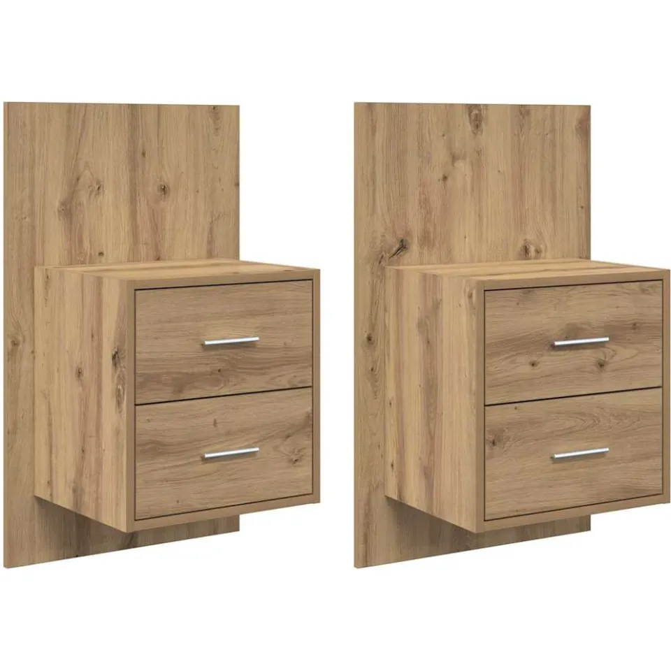 vidaXL Wandkastje 2 st Artisan Eiken 48,5 x 32,5 x 80 cm Bewerkt hout, foto 3