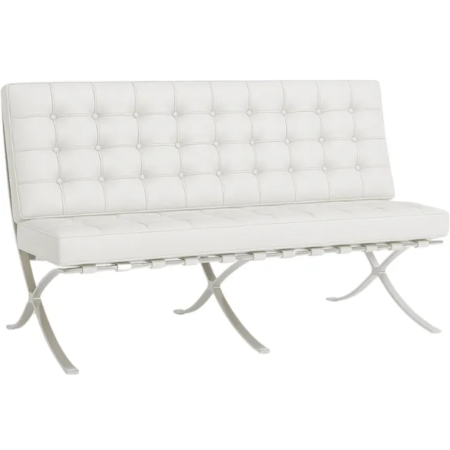Meubeldistrict Oslo Chair - Wit - Leer - Fauteuil - Stoel - Loungestoel - 2-zits - Zetel - Relaxfauteuil
