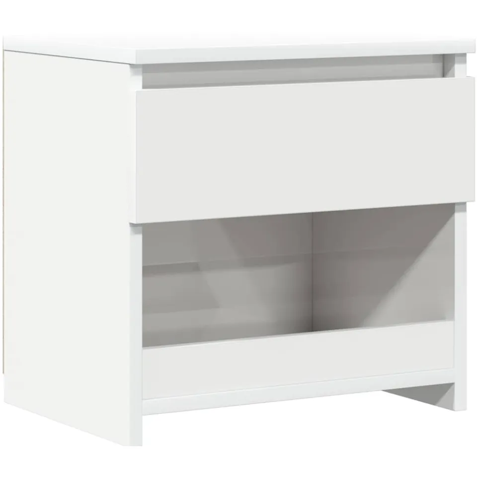 vidaXL Nachtkastje 40x30x39 cm bewerkt hout hoogglans wit