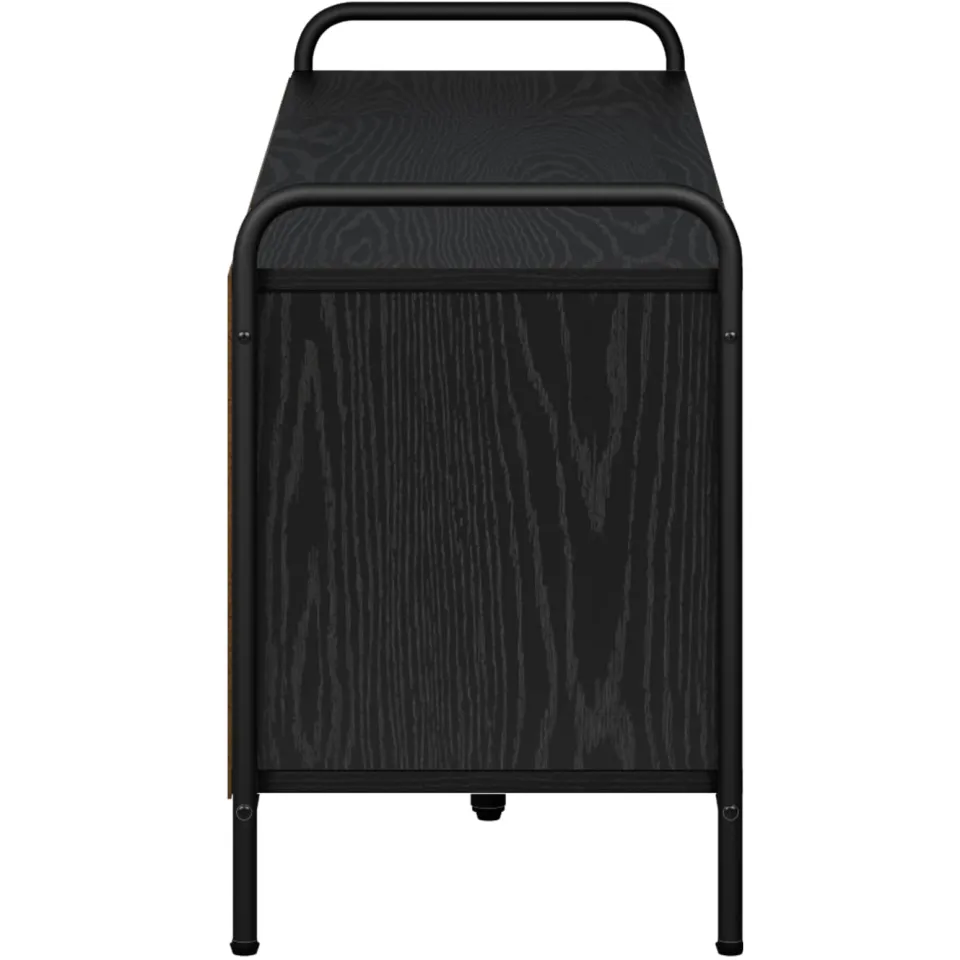 vidaXL Tv-meubel 140 x 39,5 x 50 cm Zwart eiken Bewerkt hout, foto 4