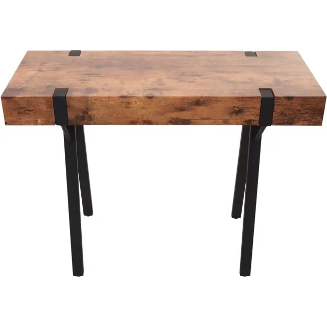 Cosmo Casa Console Tafel - Telefoon Tafel, Werk Bureau, Bijzettafel, Metaal - 75x100x40cm - Donker Wildeik Bruin
