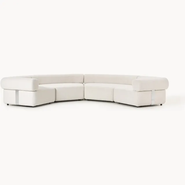 Westwing Collection Grote modulaire bank Anton van bouclé Wit