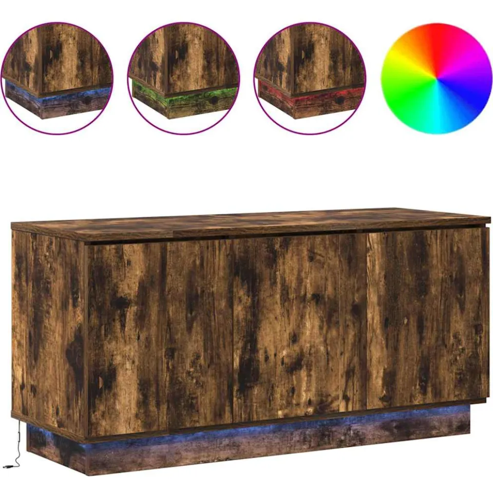 vidaXL TV-kast 100 x 38 x 49 cm Gerookt eiken Bewerkt hout, foto 4