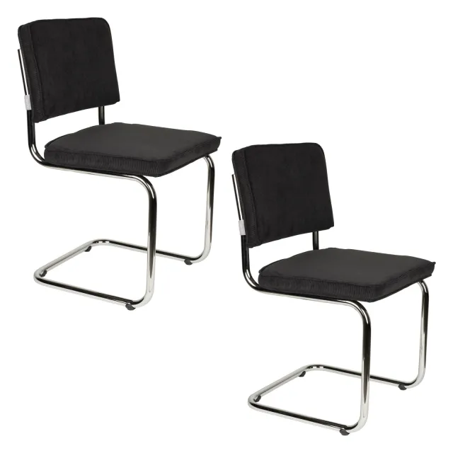 Zuiver Ridge Rib eetkamerstoel zwart
