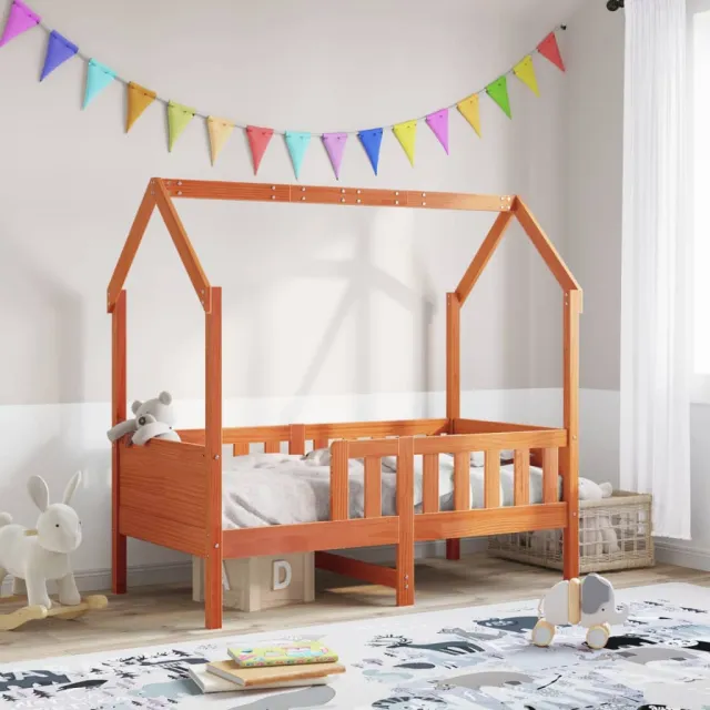 vidaXL Bedhuis wasbruin massief grenenhout 80x160 cm bruin