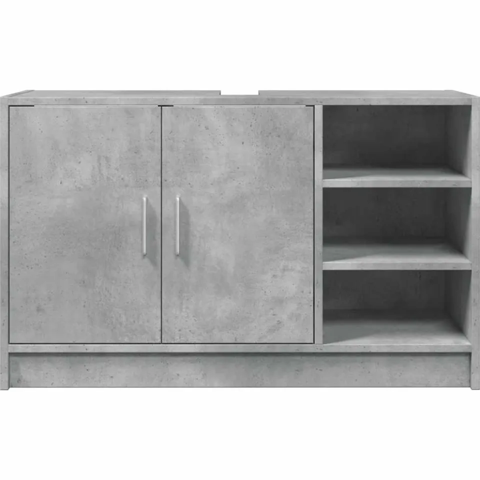 vidaXL Wastafelkast 90x29x55 cm bewerkt hout betongrijs grijs, foto 4