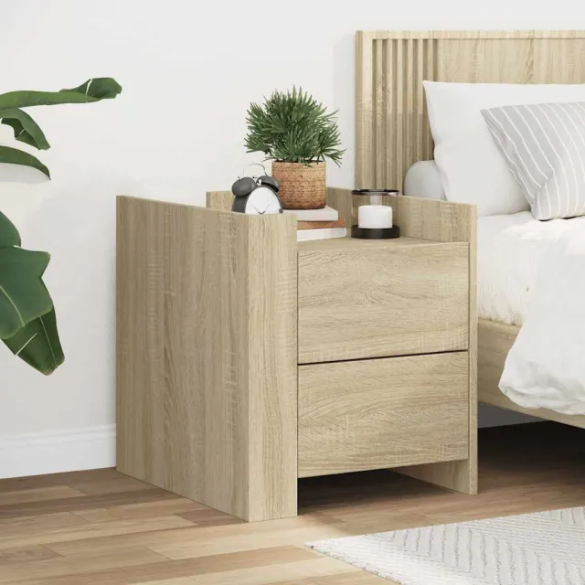 vidaXL Nachtkastje 45x50x50 cm bewerkt hout sonoma eikenkleurig, foto 2