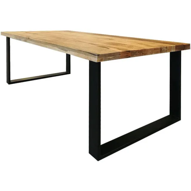 Mahom Mangohouten Eettafel Britt Rechthoek 160x90 cm Mahom Industrieel - Dinertafel van Mangohout & Metaal - Industriële Eettafel Bruin