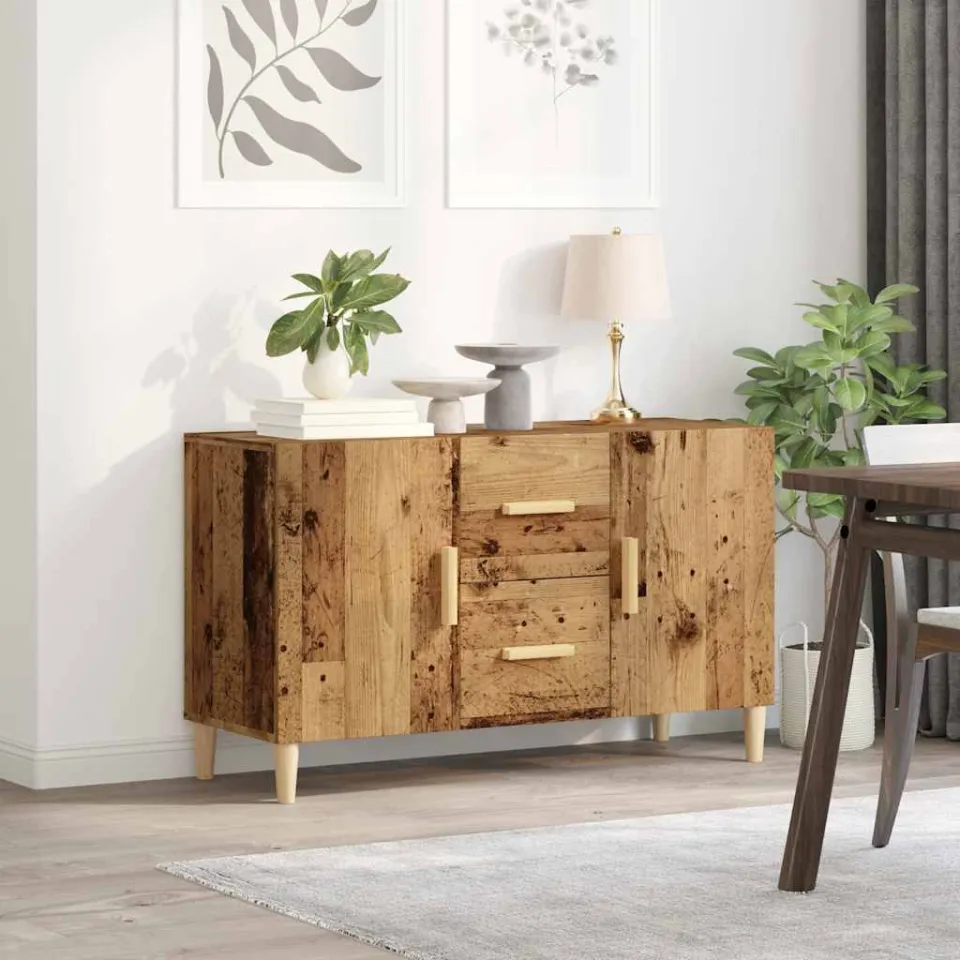 vidaXL Dressoir 100x36x60 cm bewerkt hout oud houtkleurig bruin, foto 3
