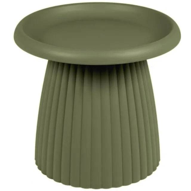 MaximaVida kunststof bijzettafel Mila rond 50 cm olijfgroen