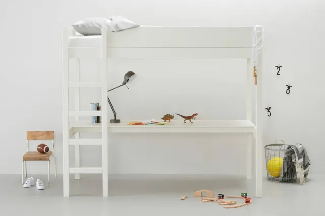 NOUS Kids hoogslaper incl. bureau Charlie (90x200 cm) Wit