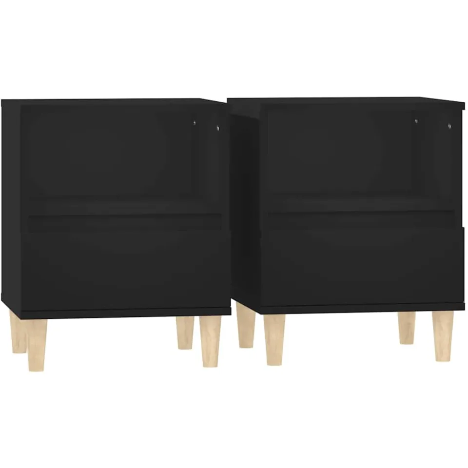 vidaXL Nachtkastjes 2 st 40x35x50 cm zwart